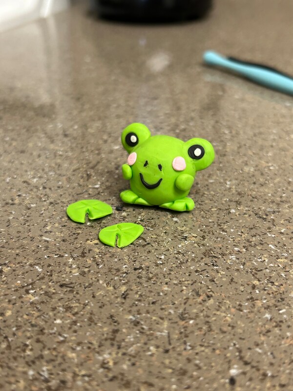 Cute frog mini figure made with polymer clay